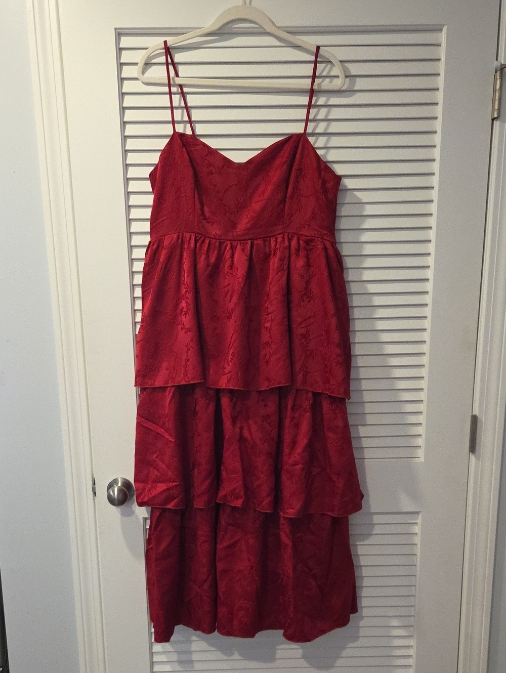 Baltic Born Red Tiered Spaghetti-Strap Maxi Dress